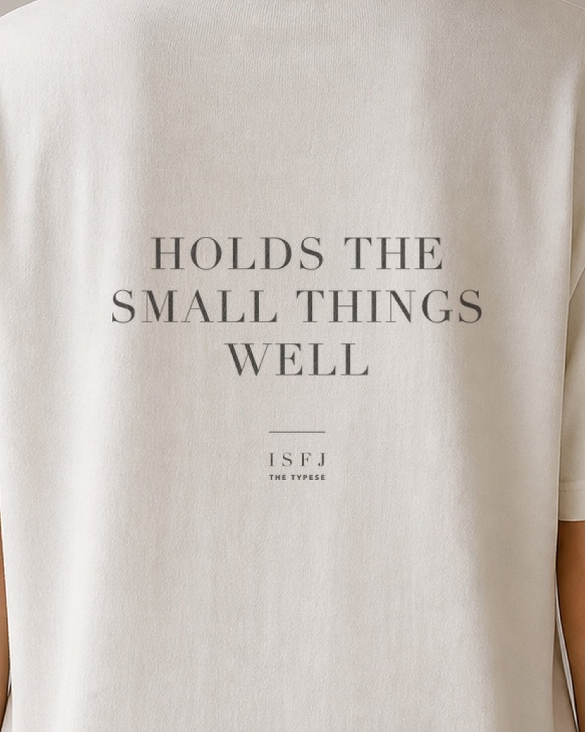 The Typese ISFJ Comfort Colors Tee in cream white, female back detail