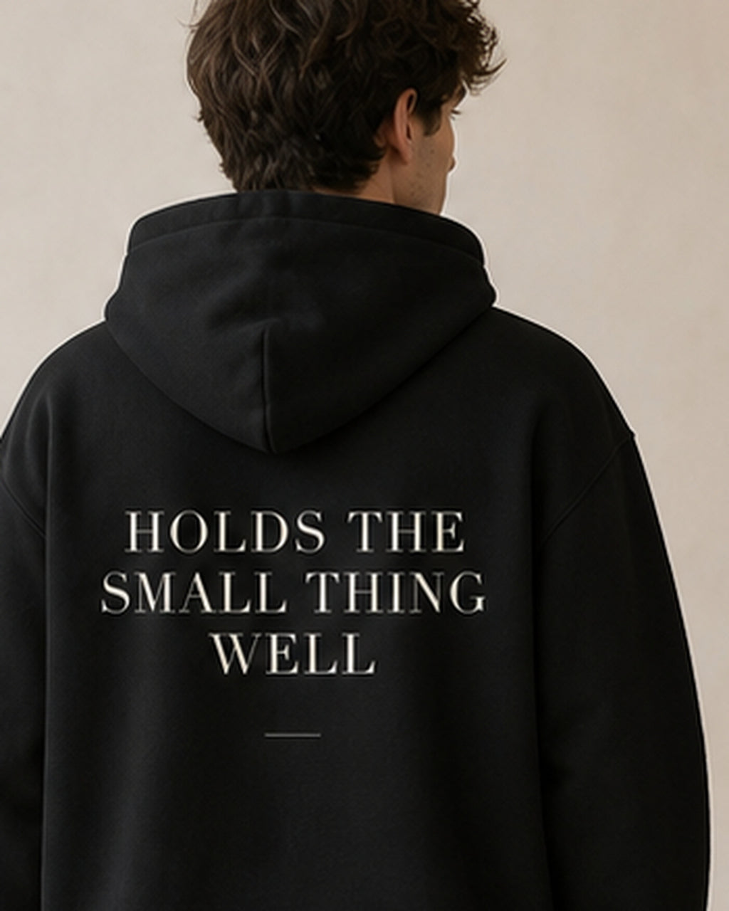 The Typese ISFJ Gildan hoodie in black, male back detail