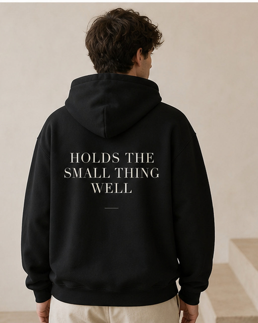 The Typese ISFJ Gildan hoodie in black, male back