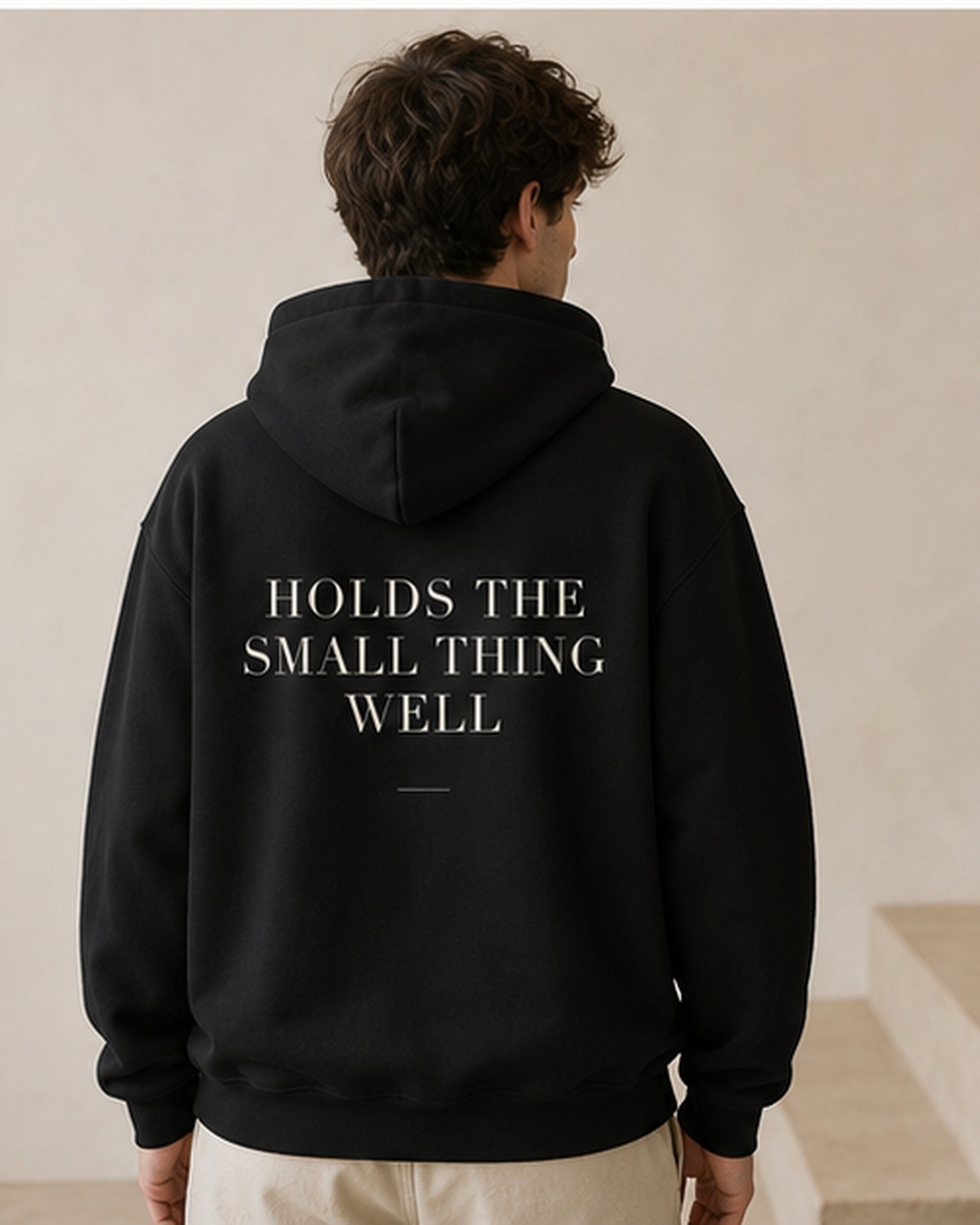 The Typese ISFJ Gildan hoodie in black, male back
