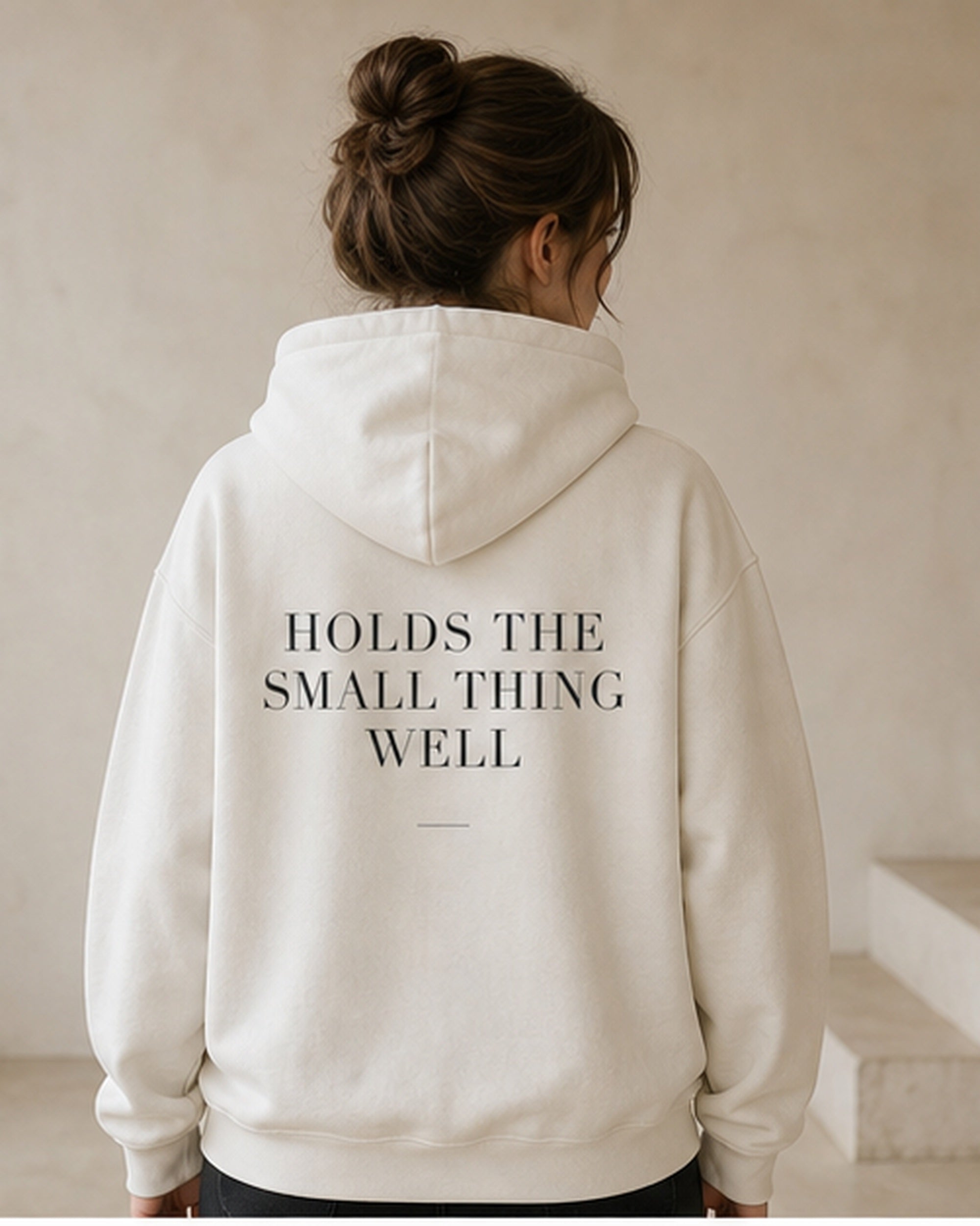 The Typese ISFJ Gildan hoodie in white, female back