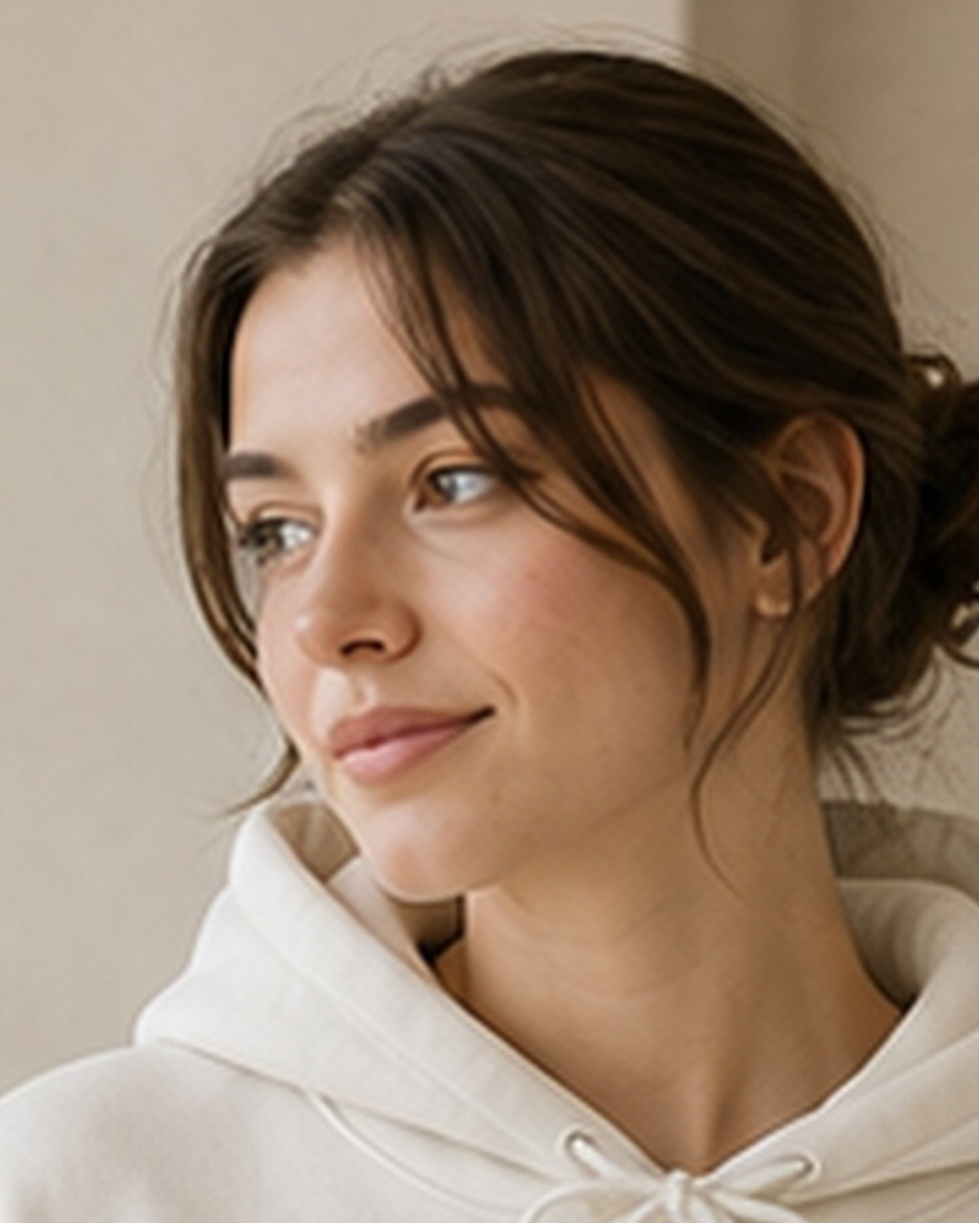 The Typese ISFJ Gildan hoodie in white, hood detail
