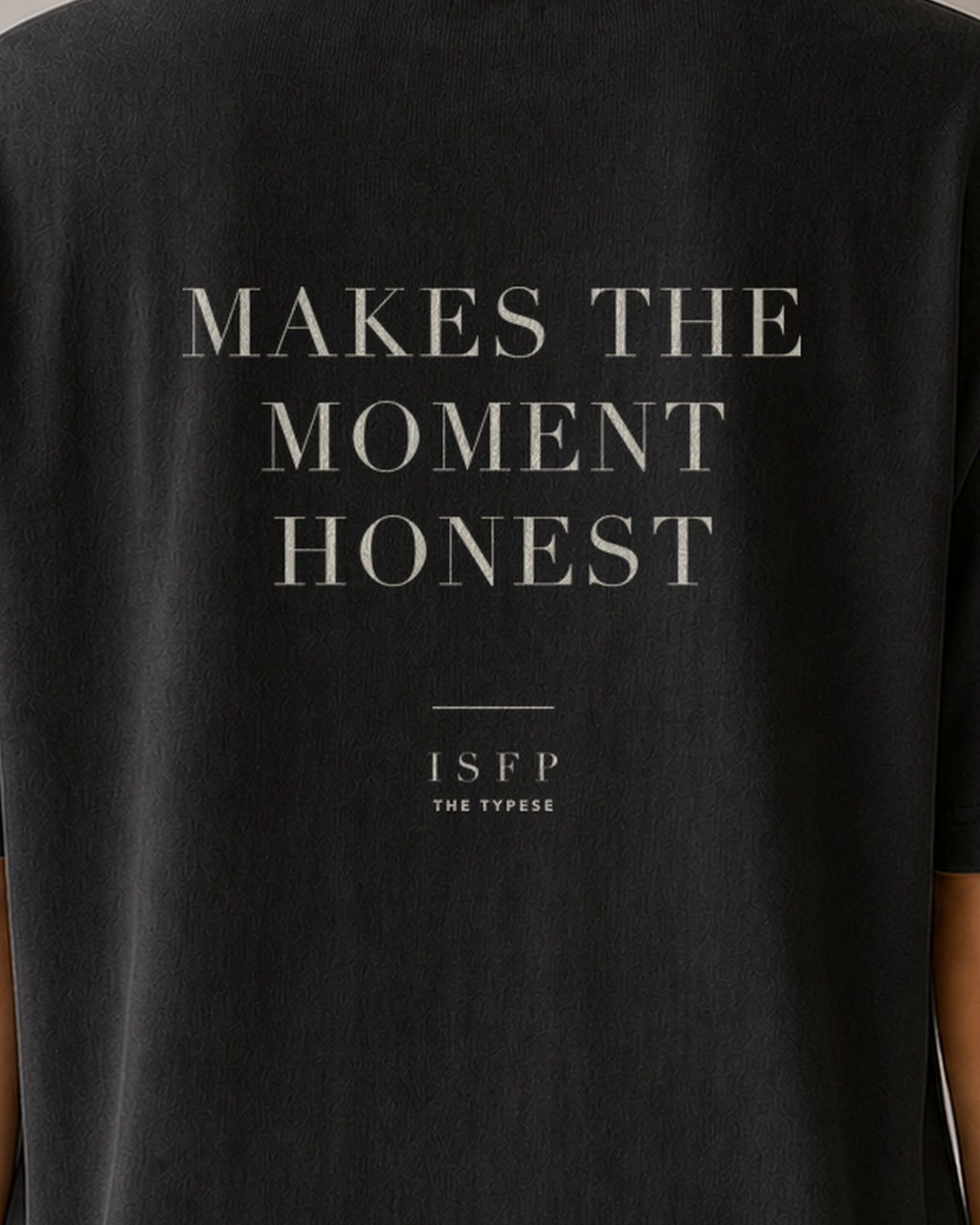 The Typese ISFP Comfort Colors Tee in black, female back detail