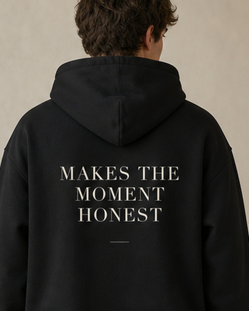 The Typese ISFP Gildan hoodie in black, male back detail
