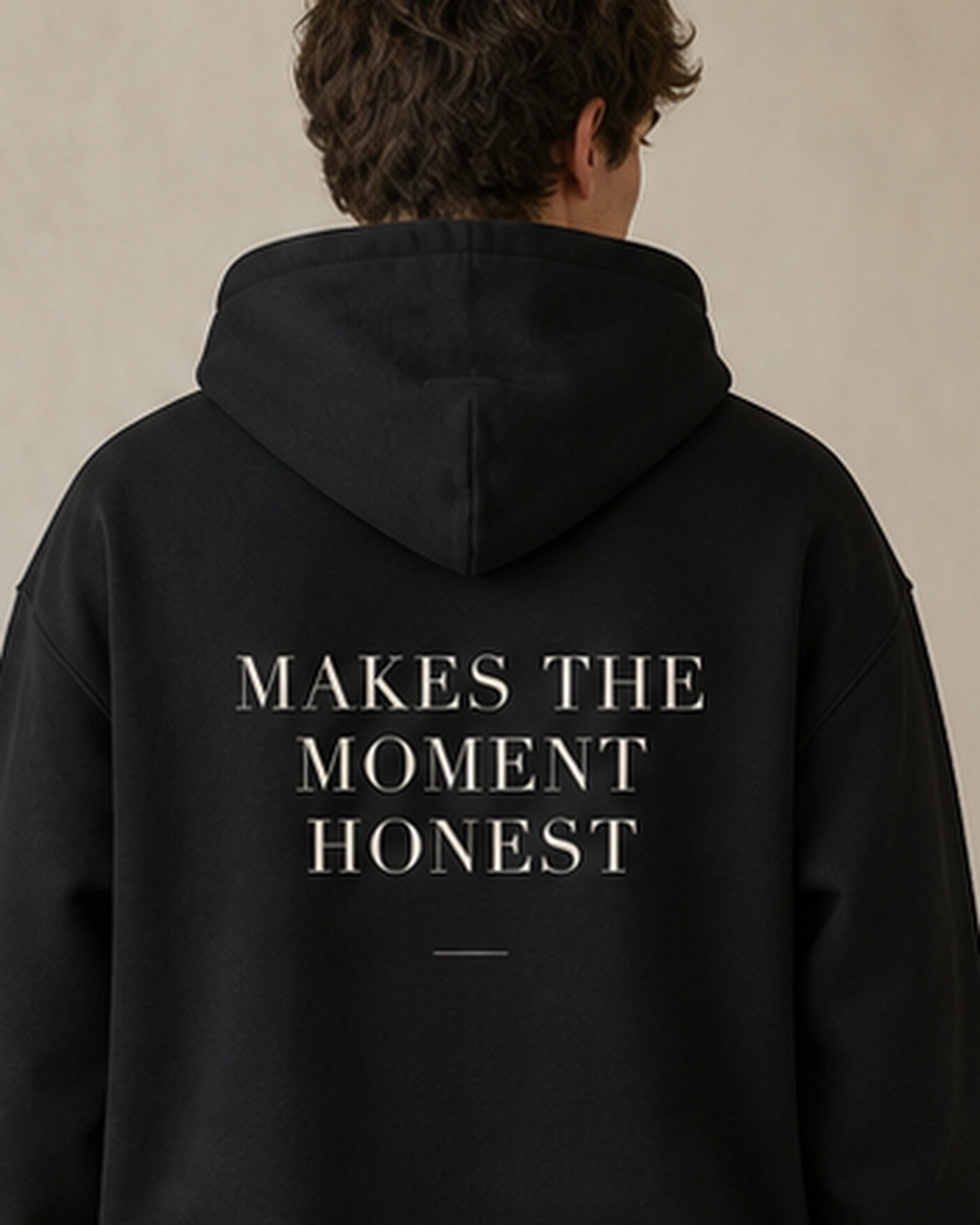 The Typese ISFP Gildan hoodie in black, male back detail