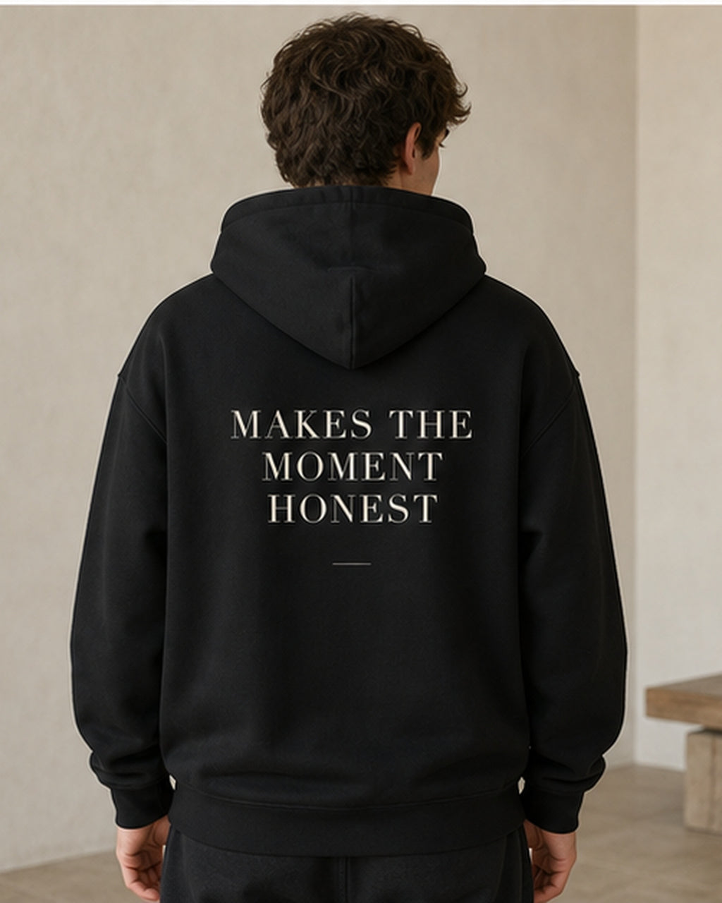 The Typese ISFP Gildan hoodie in black, male back