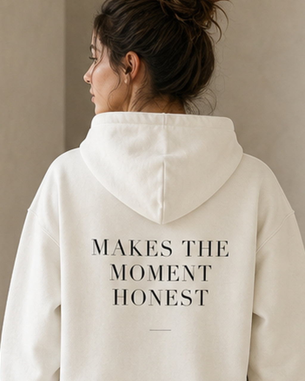 The Typese ISFP Gildan hoodie in white, female back detail