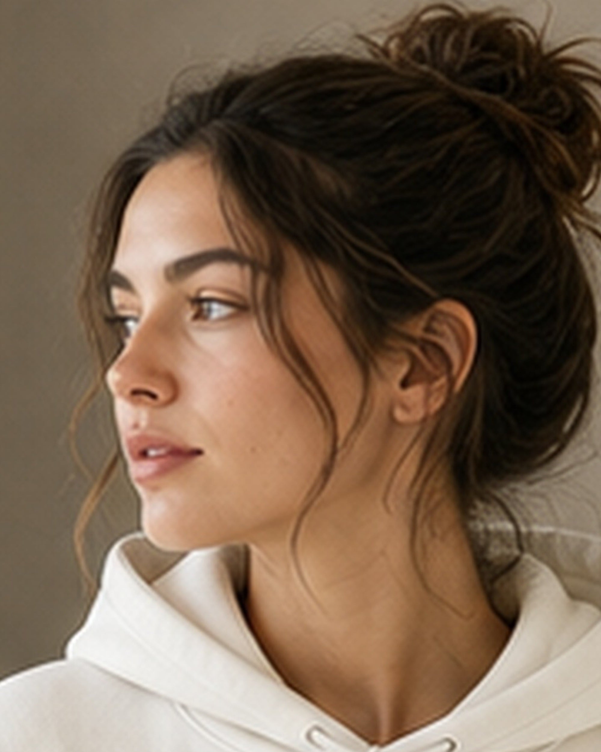 The Typese ISFP Gildan hoodie in white, hood detail