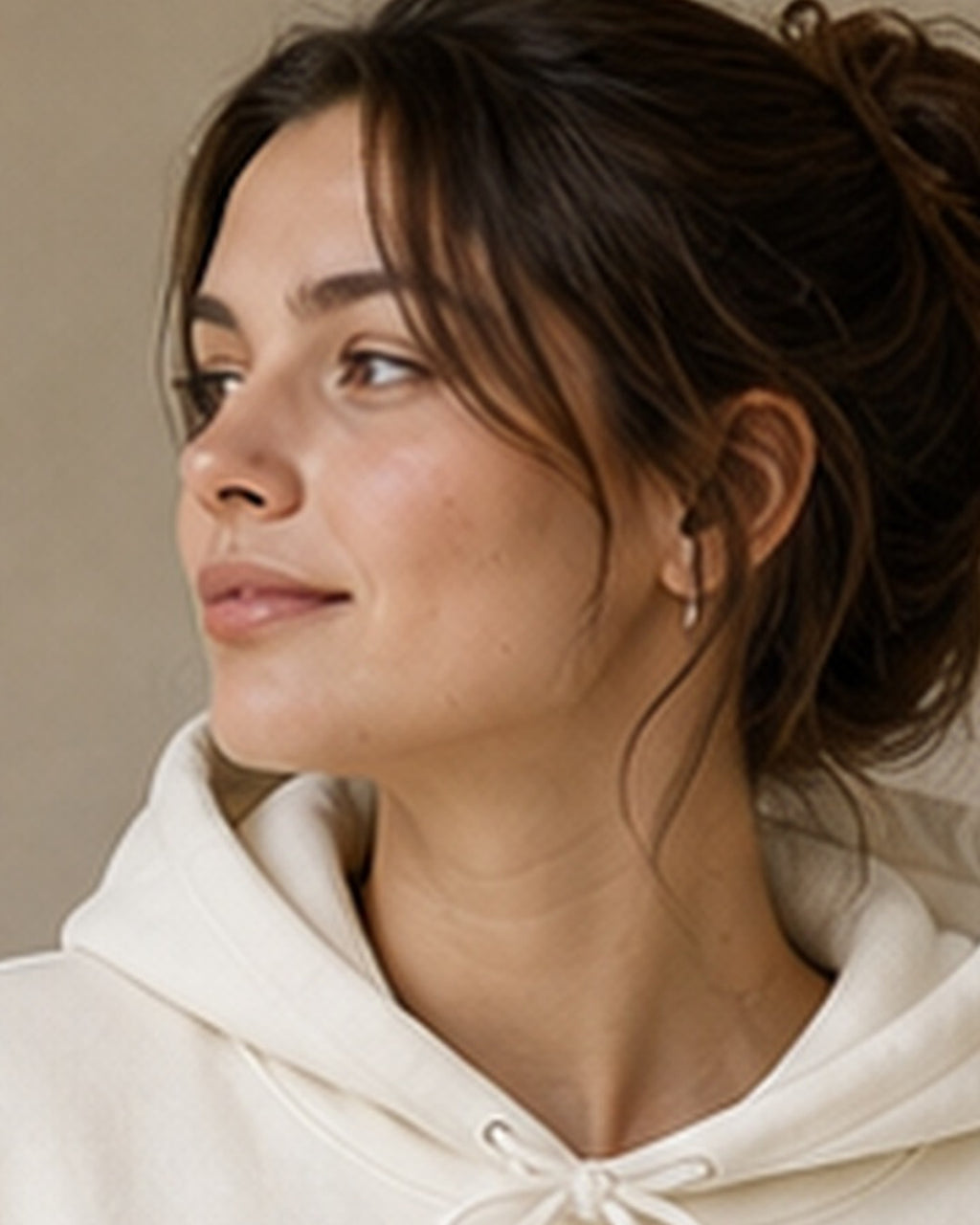 The Typese ISTJ Gildan hoodie in white, hood detail