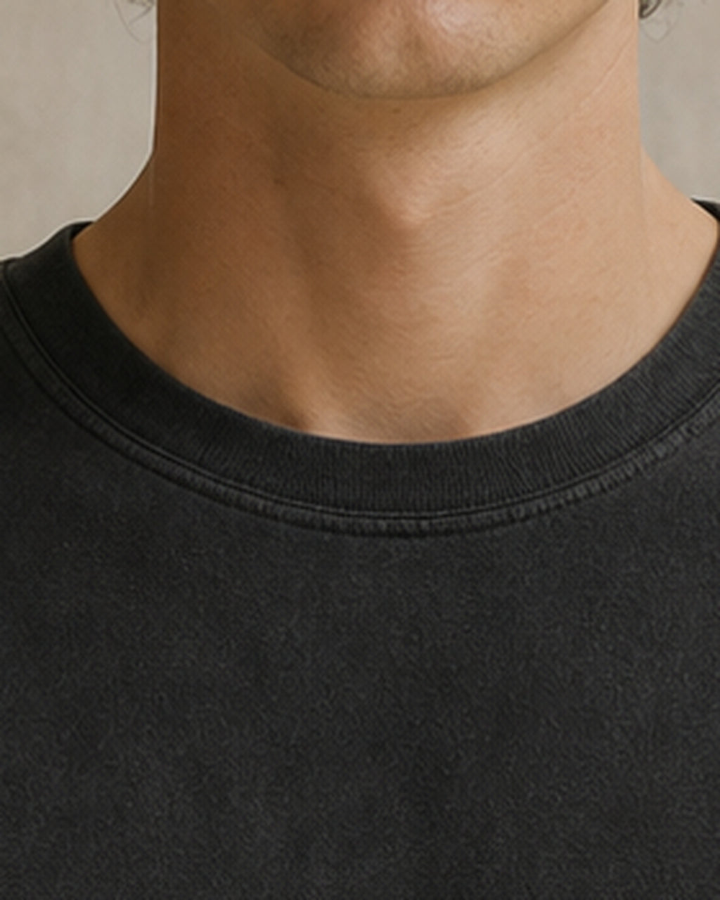 The Typese ISTP Comfort Colors Tee in black, male collar detail