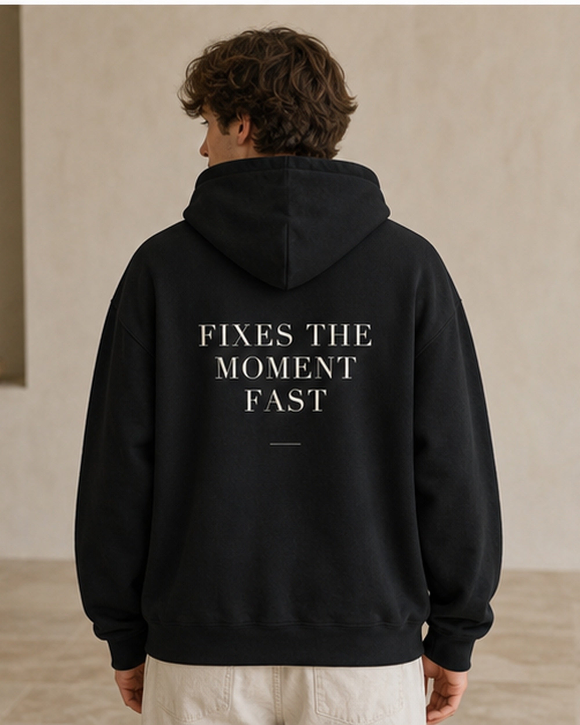 The Typese ISTP Gildan hoodie in black, male back