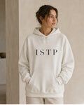 The Typese ISTP Gildan hoodie in white, female front