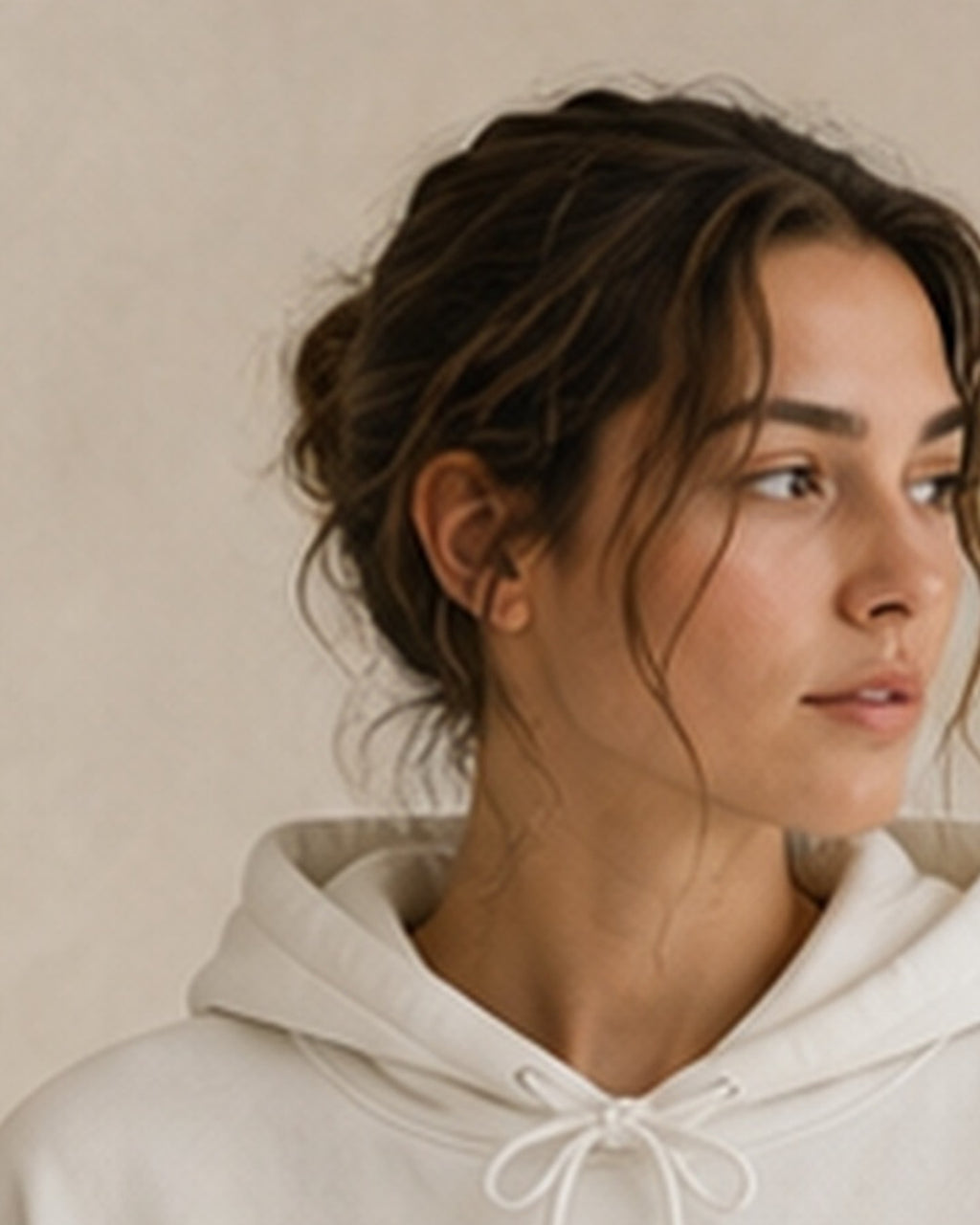 The Typese ISTP Gildan hoodie in white, hood detail